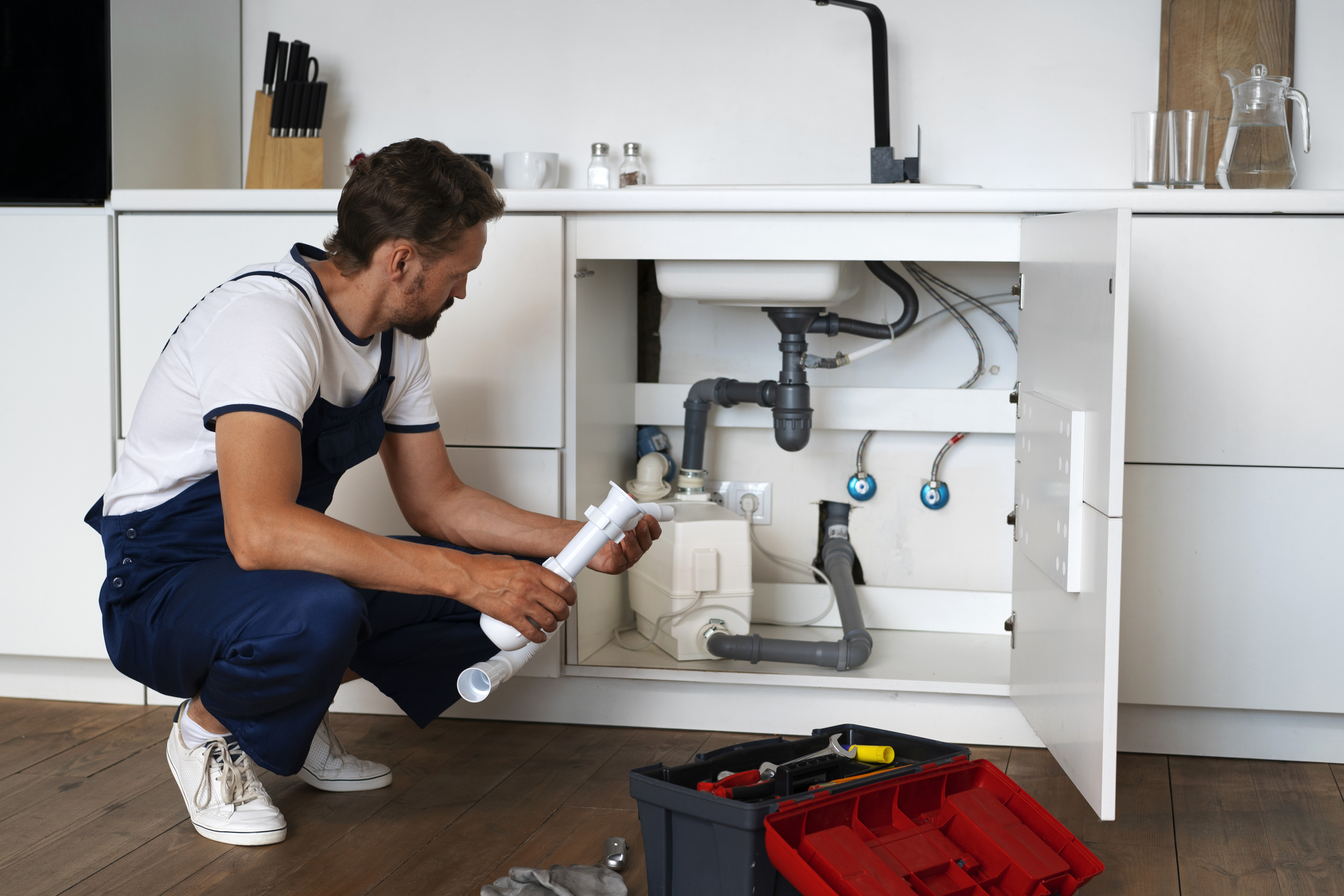 Professional plumber fixing pipes in Sarjapur Bangalore